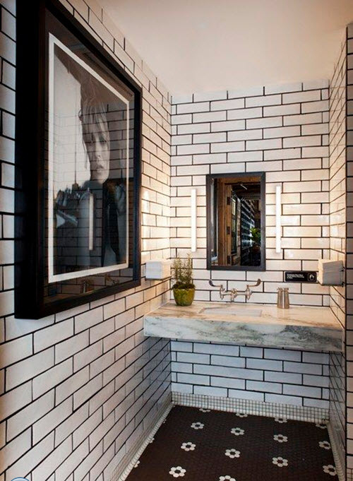 37 black and white hexagon bathroom floor tile ideas and pictures