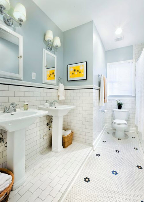 37 black and white hexagon bathroom floor tile ideas and pictures