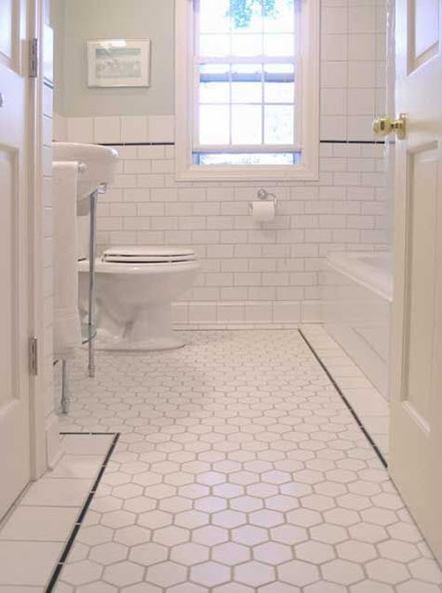 37 Black And White Hexagon Bathroom Floor Tile Ideas And Pictures