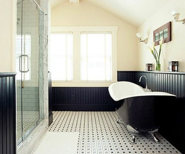 37 black and white mosaic bathroom floor tile ideas and pictures
