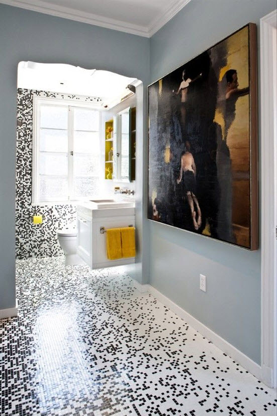 25 black and white mosaic bathroom tile ideas and pictures