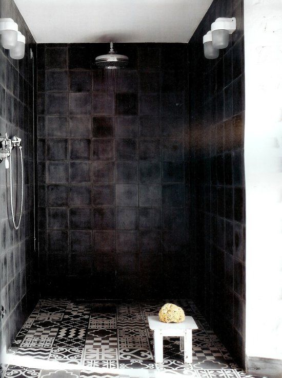 36 black shower tile ideas and pictures