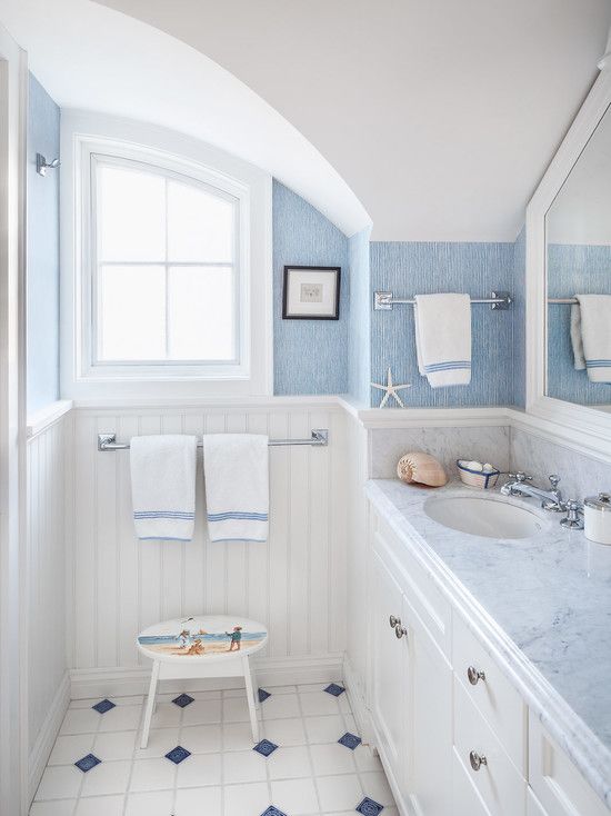 Blue And White Bathroom Floor Tile Ideas