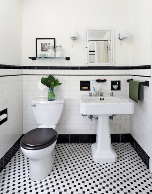 Black And White Vintage Bathroom 37