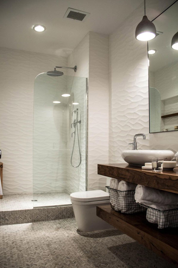 20 white ripple bathroom tiles ideas and pictures