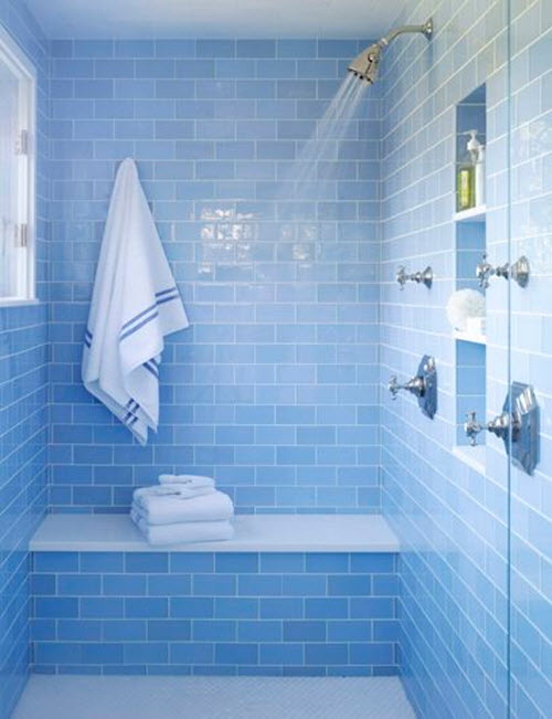 40 blue glass bathroom tile ideas and pictures
