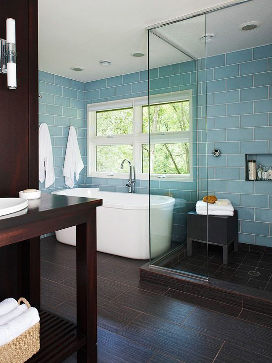40 blue glass bathroom tile ideas and pictures