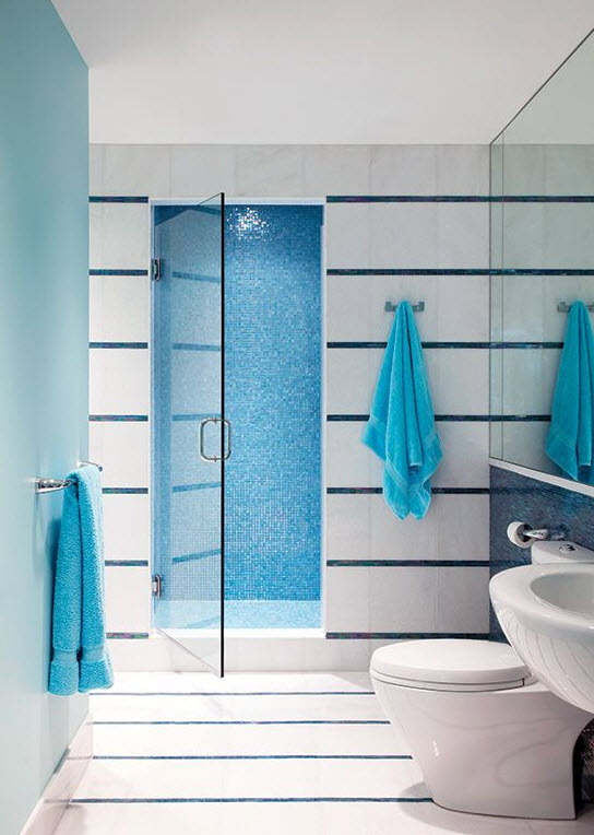 40 blue glass mosaic bathroom tiles tile ideas and pictures