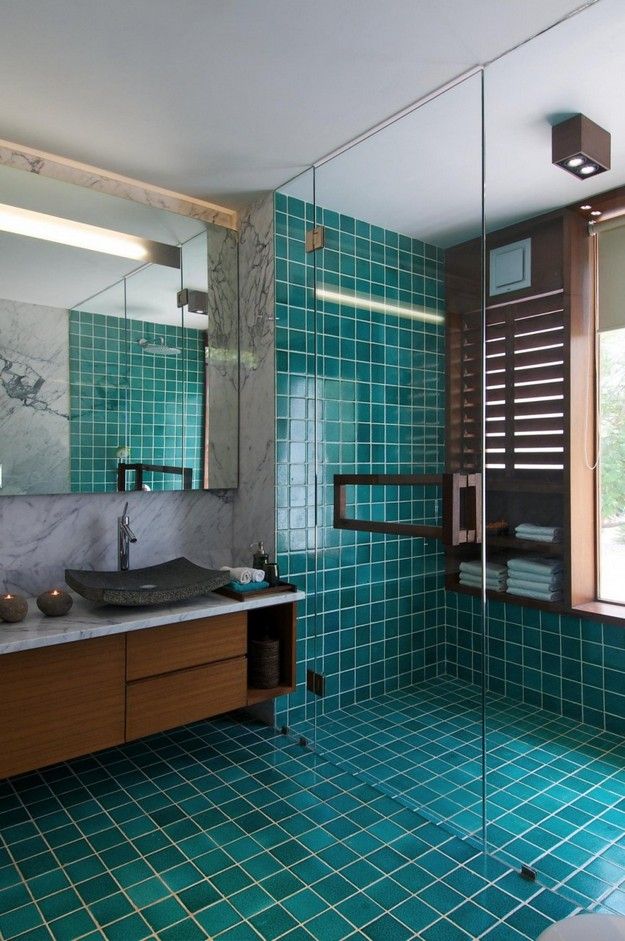 40 blue shower tile ideas and pictures