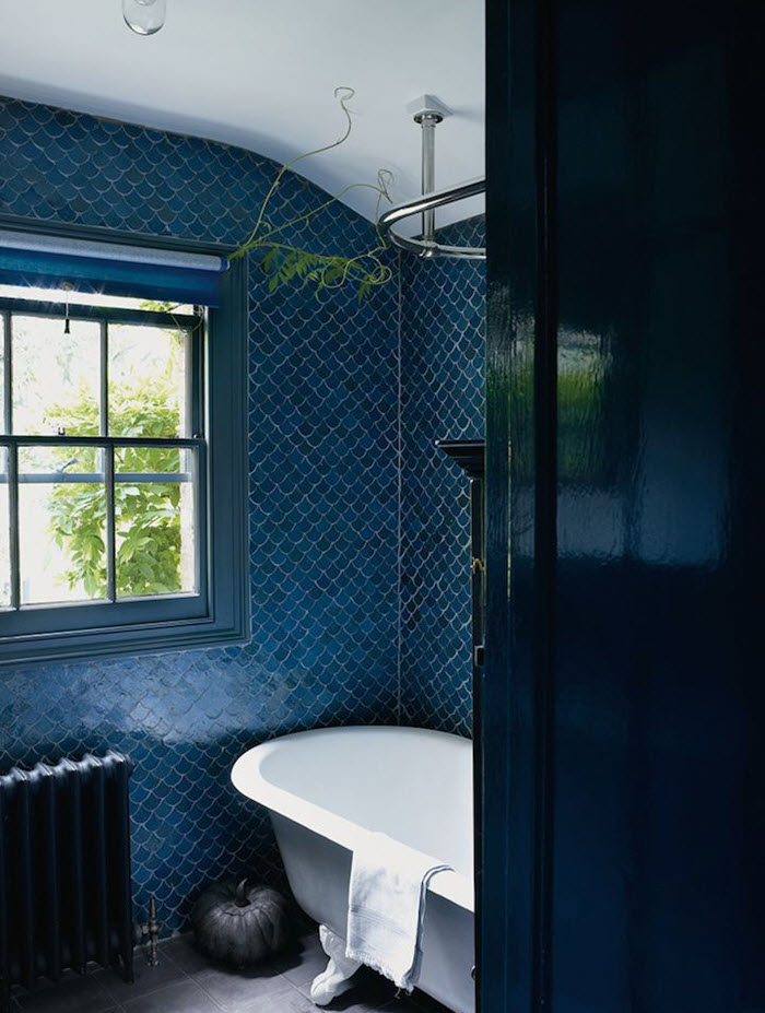 40 dark blue bathroom tile ideas and pictures