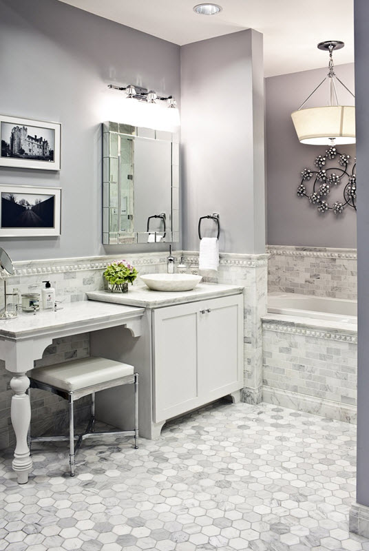 40 gray hexagon bathroom tile ideas and pictures