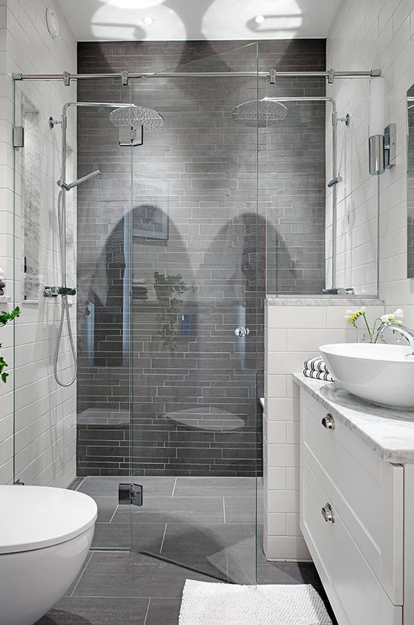 gray shower tile ideas and pictures