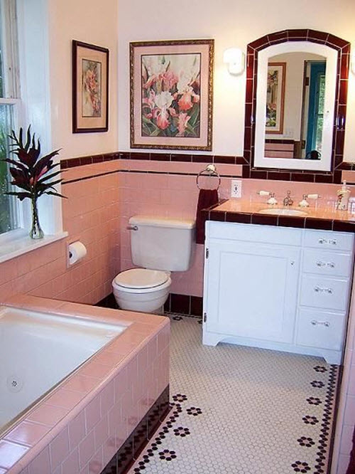 36 retro pink bathroom tile ideas and pictures