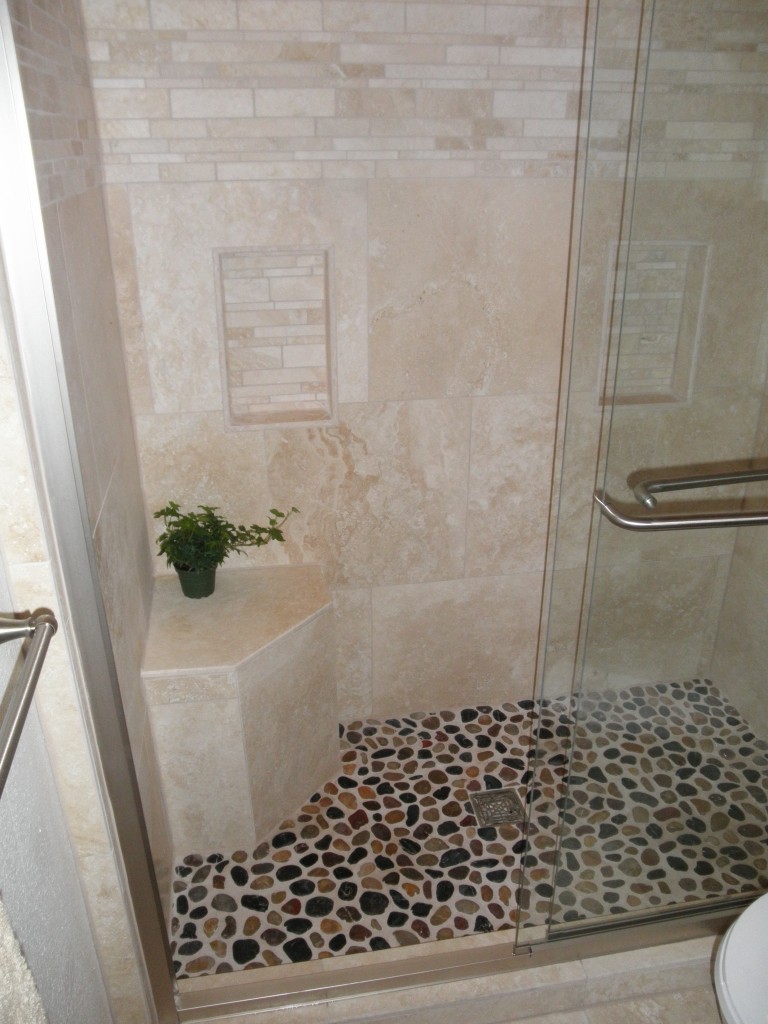 26 nice pictures and ideas of pebble bath tiles