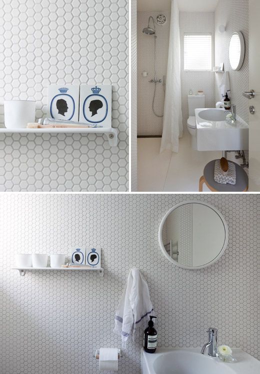 30 Pictures of small hexagon bathroom tile designs