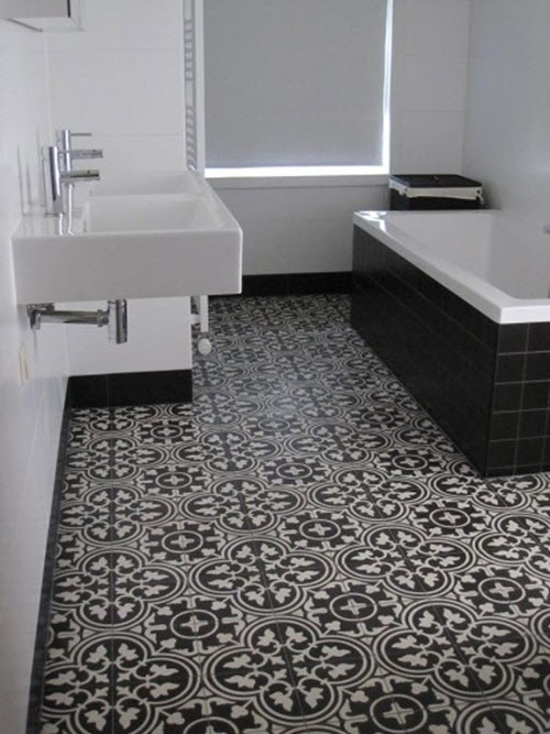 40 black  and white  bathroom  floor  tile ideas  and pictures 2019