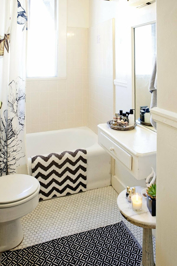 30 black and white bathroom tiles in a small bathroom ...