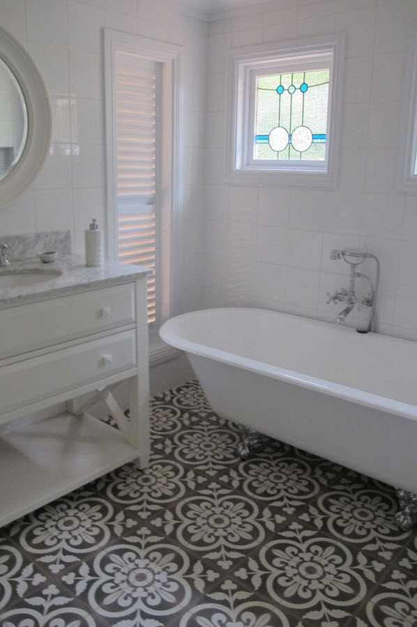 37 black  and white  mosaic bathroom  floor  tile ideas  and 