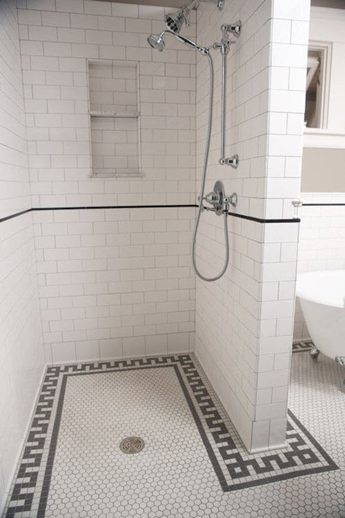 35 black and white subway bathroom tile ideas and pictures