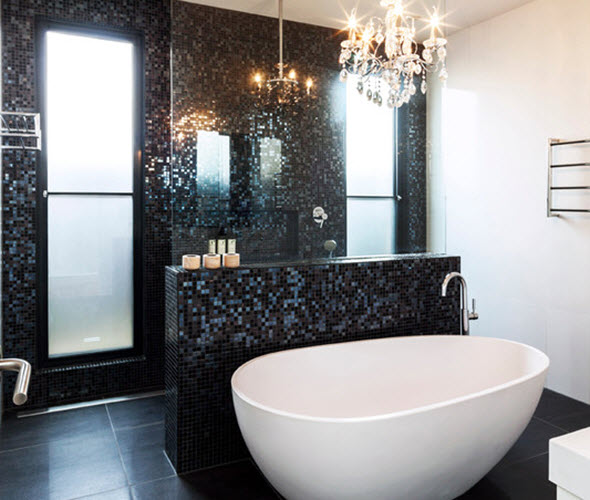 29 black  bathroom  tiles  with glitter  ideas and pictures 2022