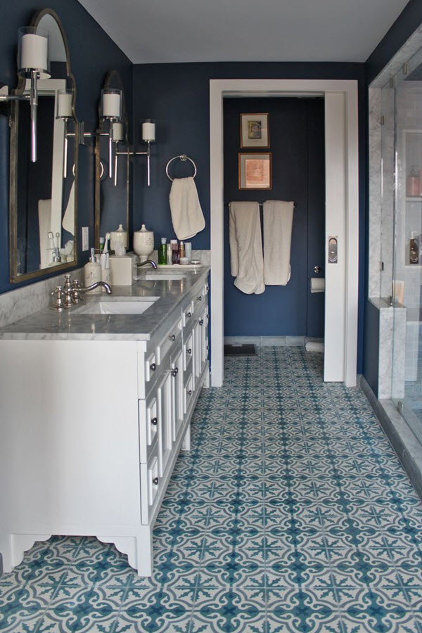 36 blue  and white  bathroom  floor tile  ideas  and pictures 2022