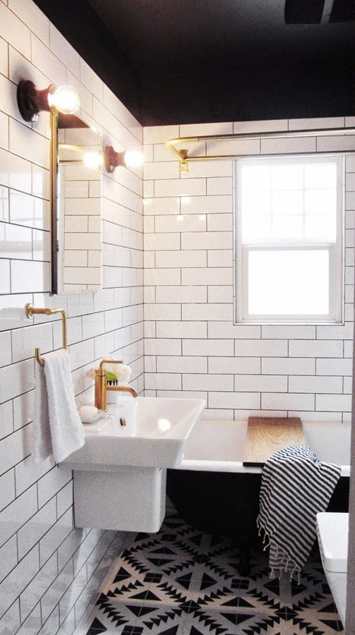 25 classic black  and white  bathroom  tile  ideas and 