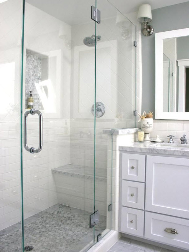 29 gray and white bathroom tile ideas and pictures