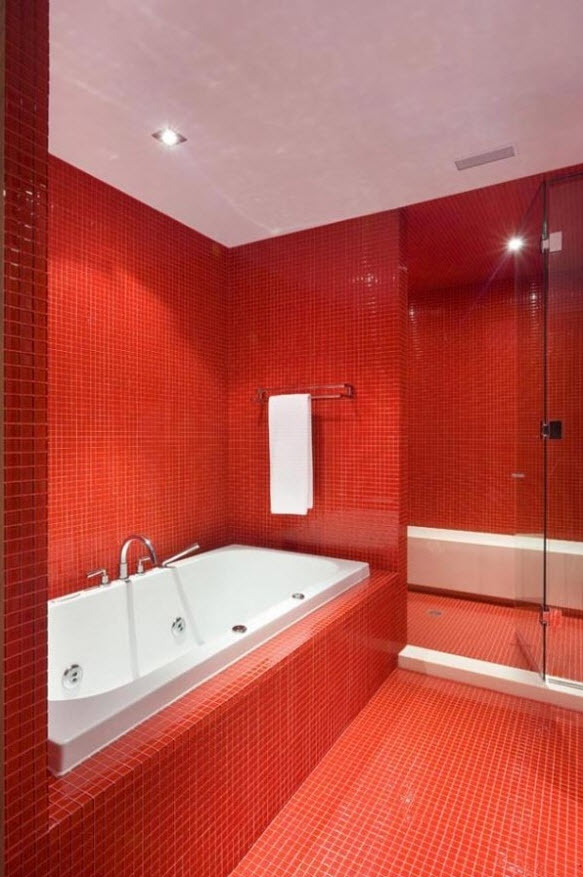 31 red bathroom floor tiles ideas and pictures 