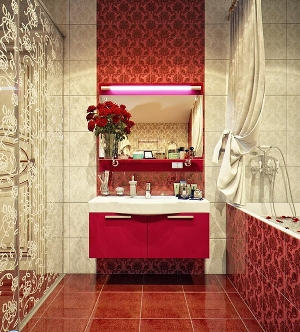 31 red bathroom floor tiles ideas and pictures 2020 