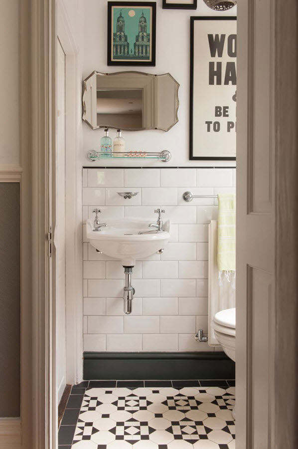 35 vintage black and white bathroom tile ideas and pictures 35 vintage black and white bathroom tile ideas and pictures