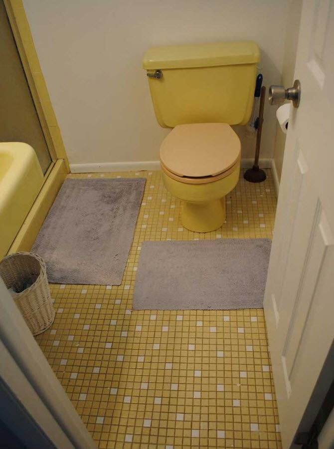 Yellow Tile Bathroom Decorating Ideas Image Of Bathroom And Closet