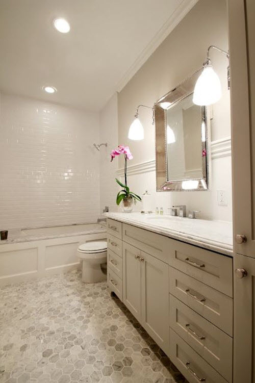 34 white hexagon bathroom floor tile ideas and pictures 2020