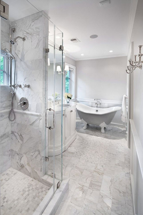 29 white marble bathroom tile ideas and pictures