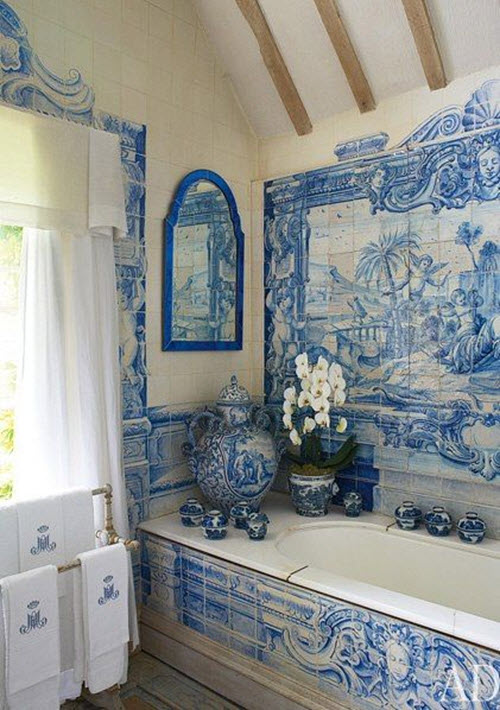 40 blue bathroom wall tile ideas and pictures 2020