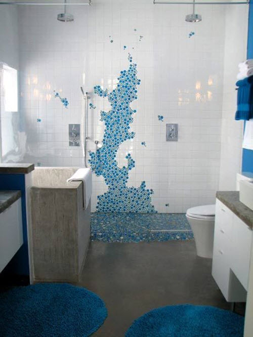 40 blue glass mosaic bathroom tiles tile ideas and pictures 2020