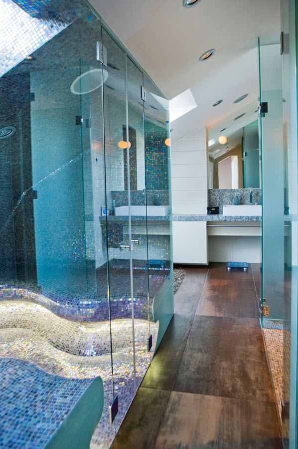 40 blue glass  mosaic bathroom  tiles  tile  ideas and 