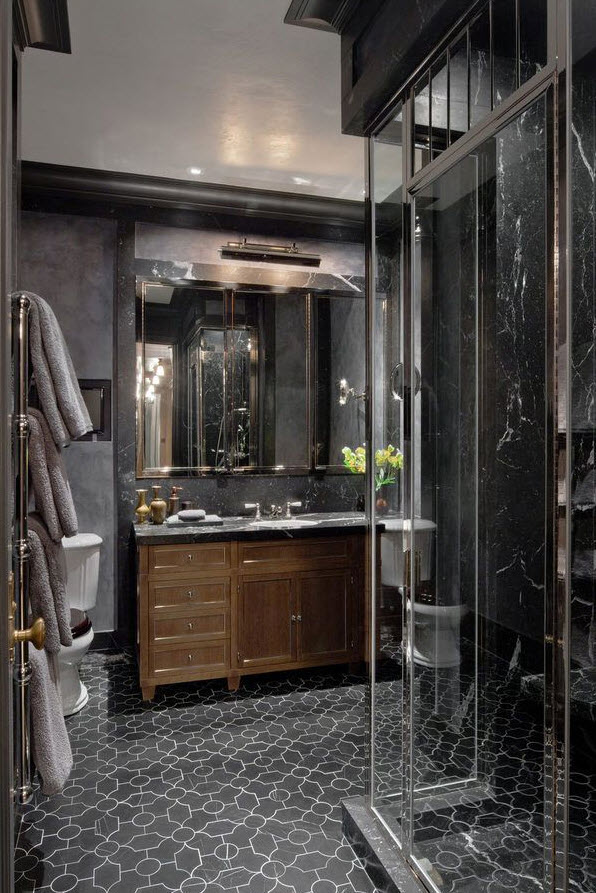 40 dark  gray  bathroom  tile ideas  and pictures 2022