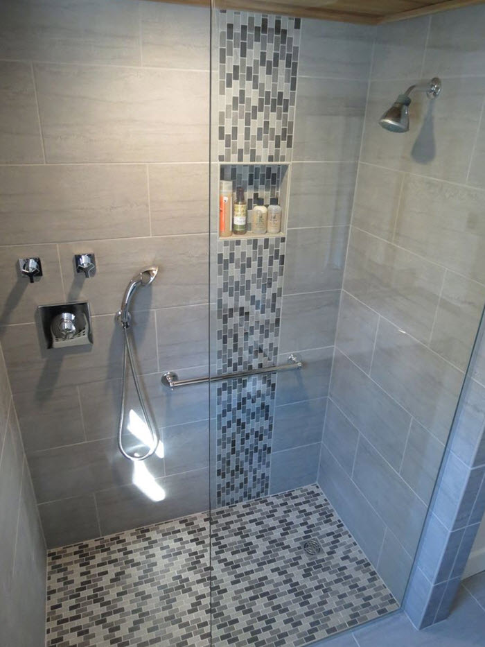 40 grey mosaic bathroom wall tiles ideas and pictures 2020