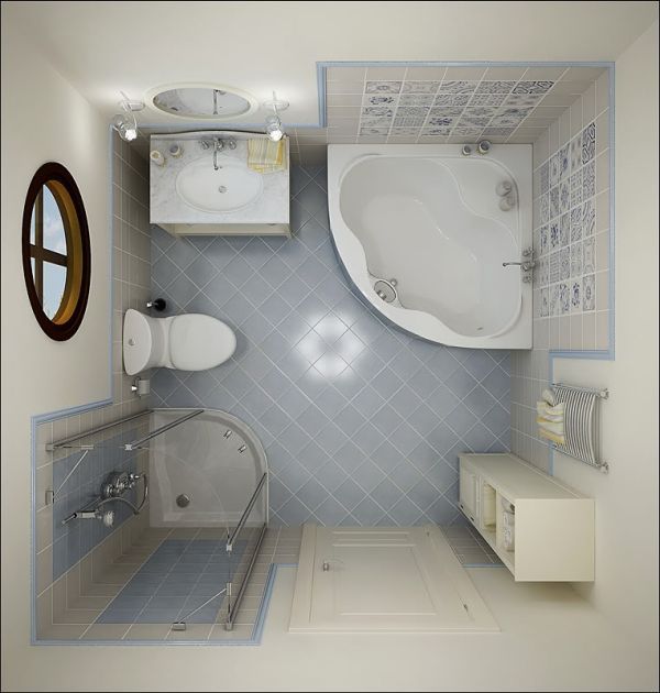 Tiny Bathroom Ideas White Corner Bath Up Light Blue Bathroom Floor