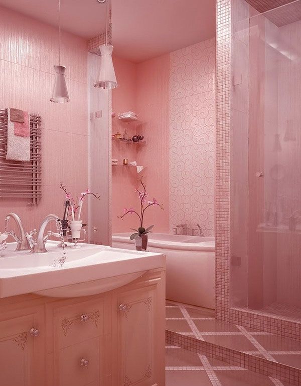 37 pink  bathroom  wall tiles  ideas and pictures 2022