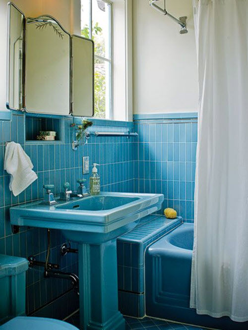 40 retro  blue bathroom  tile  ideas  and pictures  2019