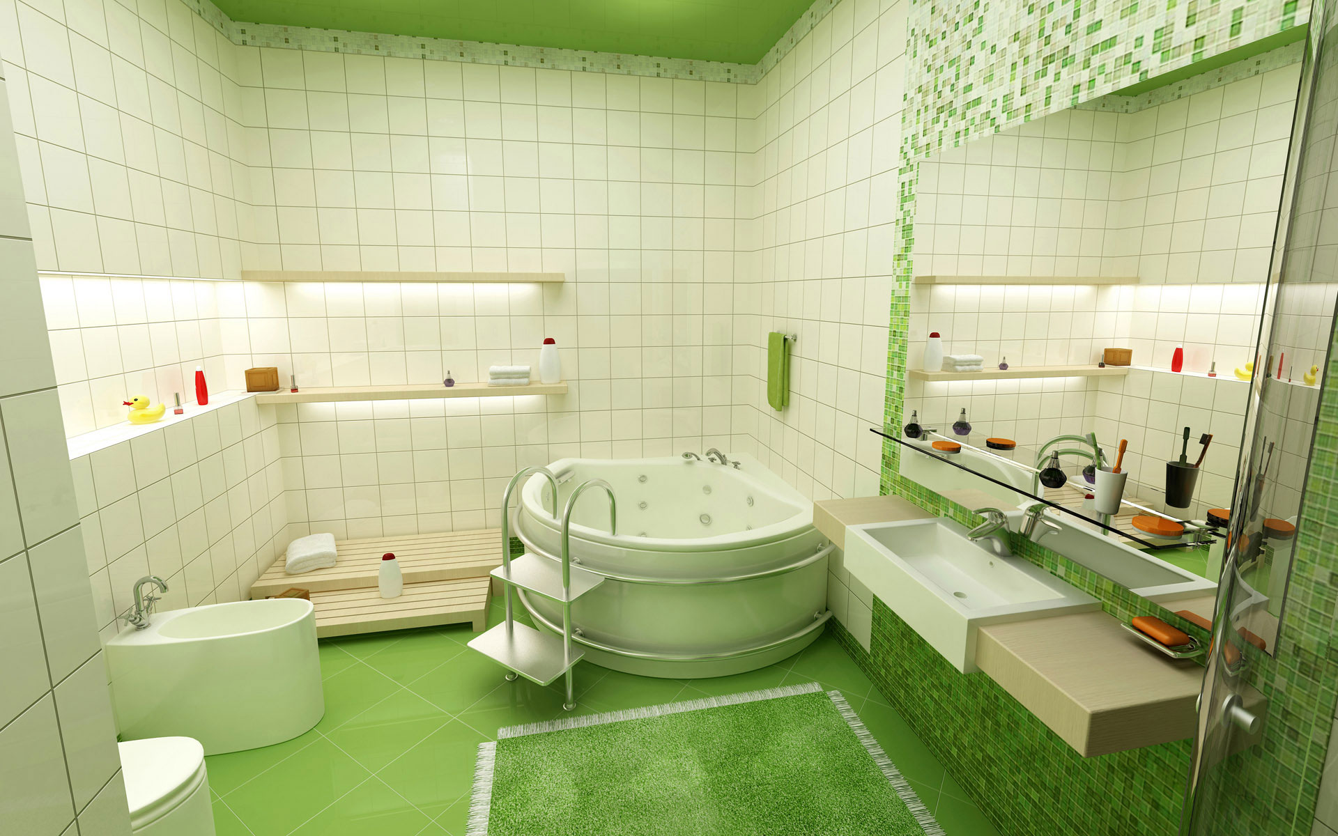 green-bathroom-tile