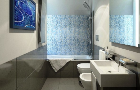 Minimalist-Bathroom-with-Blue-White-Tiles-590x379