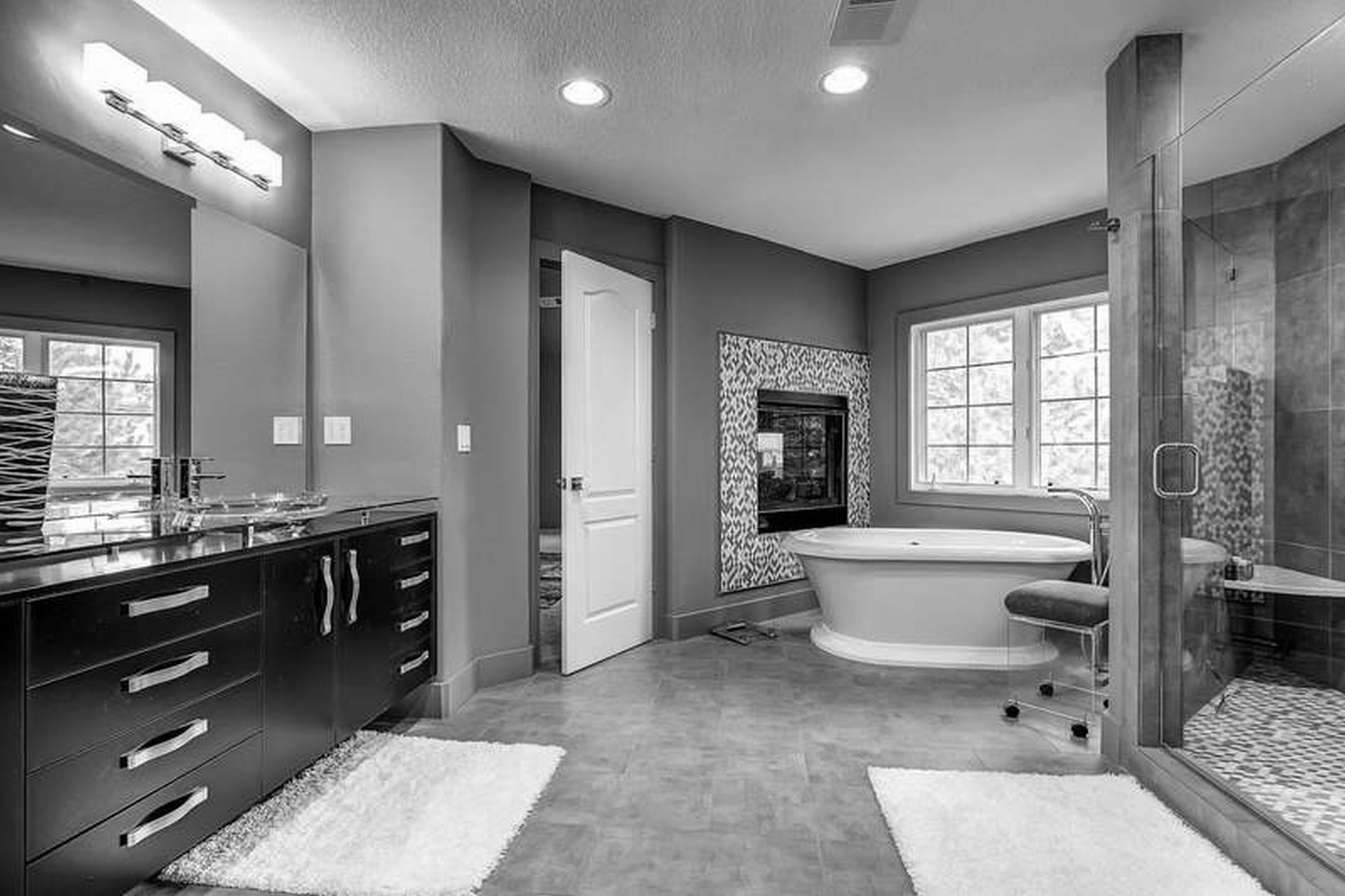 Bathroom Floor Tile With Grey Vanity