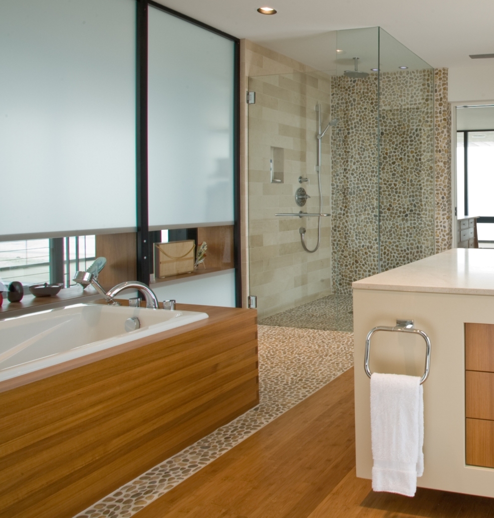 bathroom-wondrous-pebble-stone-bathtub-floor-and-glass-stall-shawer-with-pebbles-walls-in-the-contempo-laminate-wood-bathroom-decoration-fancy-pebble-tile-bathroom-ideas