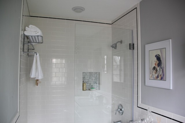 inspiration-bathroom-magnificent-gloss-white-tile-bathroom-wall-panelling-and-clear-glass-shower-divider-screen-also-square-wall-mount-mirror-as-well-as-stainless-floating-towel-bar-in-small-mod