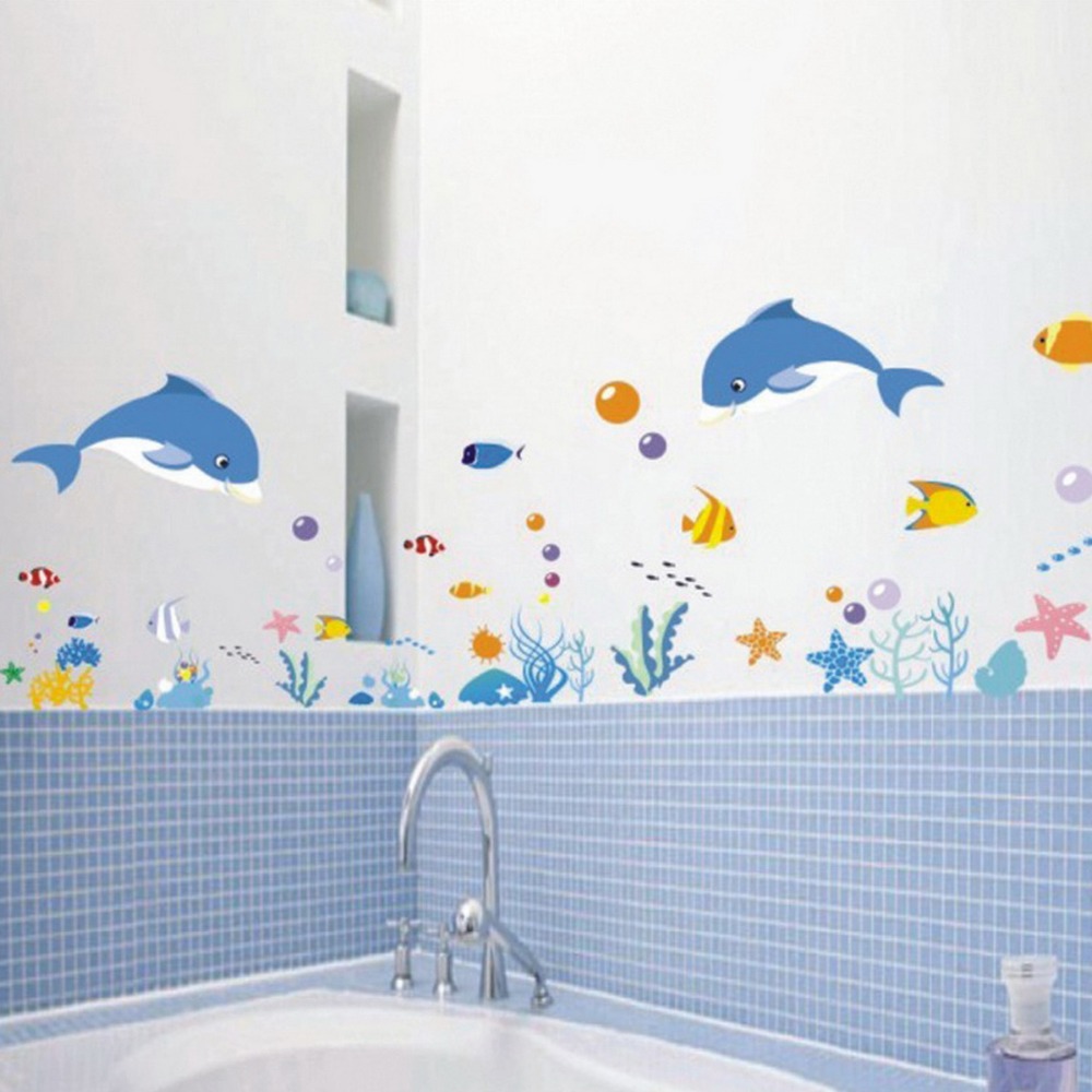 Bathroom-Shower-DIY-Sea-Underwater-World-Wall-Stickers-Vinyl-Baby-Kids-Wallpaper-House-Decorative-Decals-Art