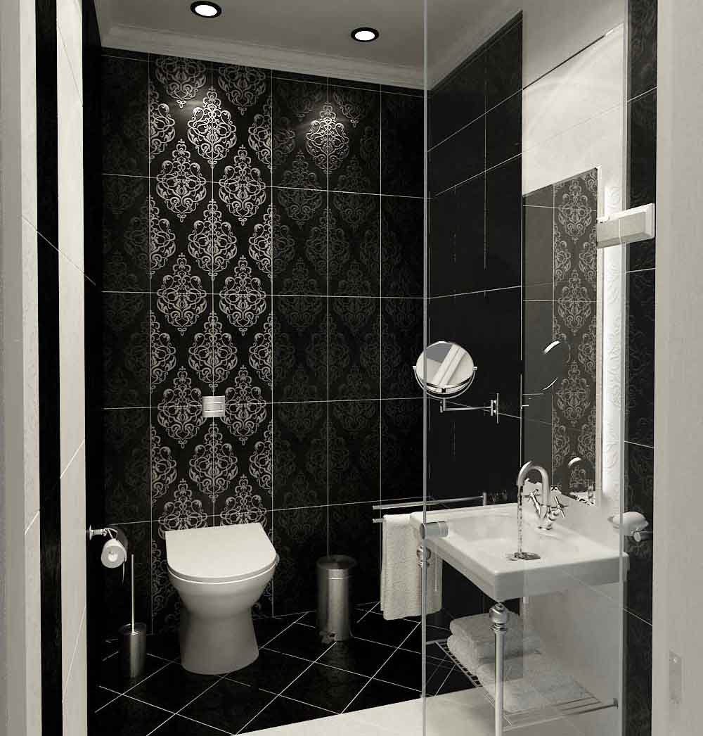 Modern-Classic-Style-Bathroom-Black-and-White-Tile-Design-Ideas