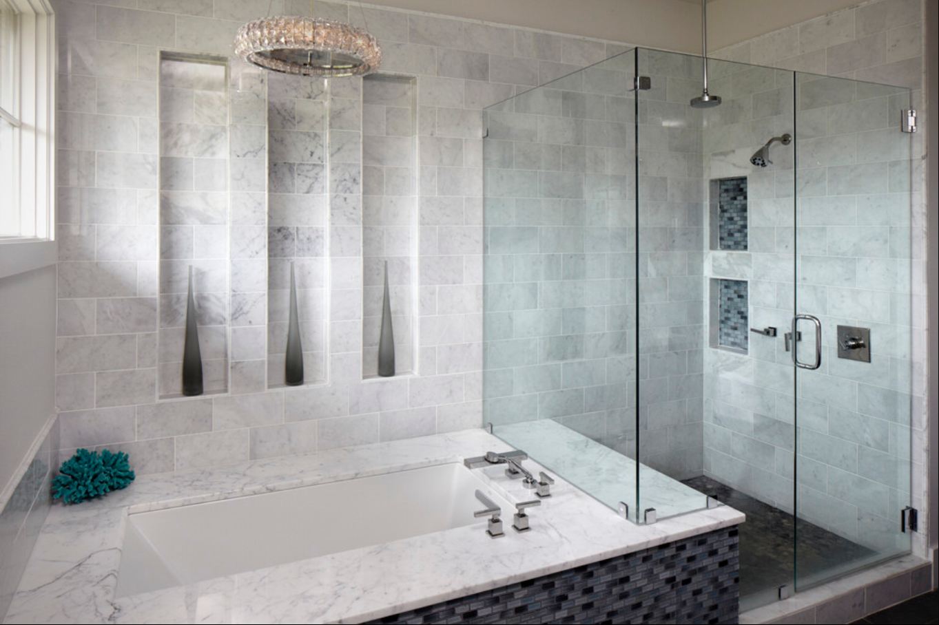 antique-marble-bathroom-tile-with-bianco-carrara-marble-in-6x12-with-glass-tile-for-antique-bathroom