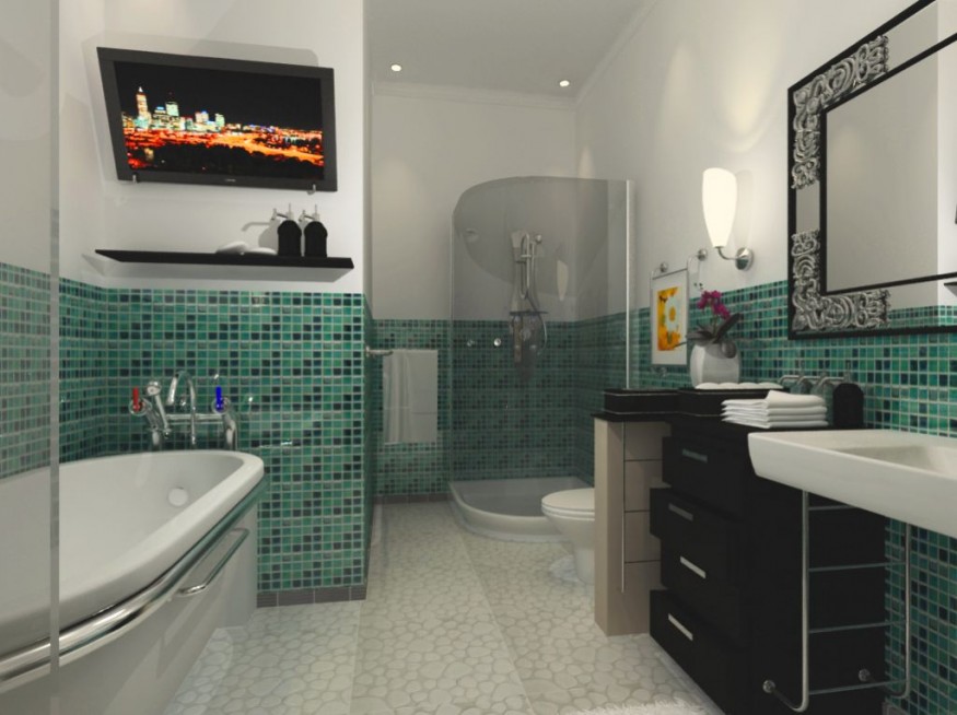 bathroom-designs-with-large-mirror-and-green-tiled-wall-875x654